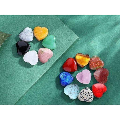 15er Set Natürliche Herz Kristalle Edelsteine Heilsteine