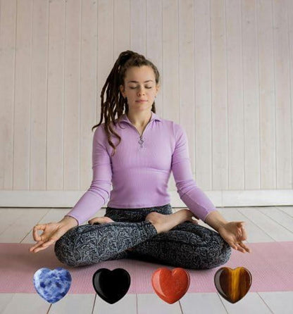 GUJOXILA 15 Stück Herz Aus Stein Edelsteine Heilsteine Sets Bulk Meditation Chakra Reiki Energieausgleich