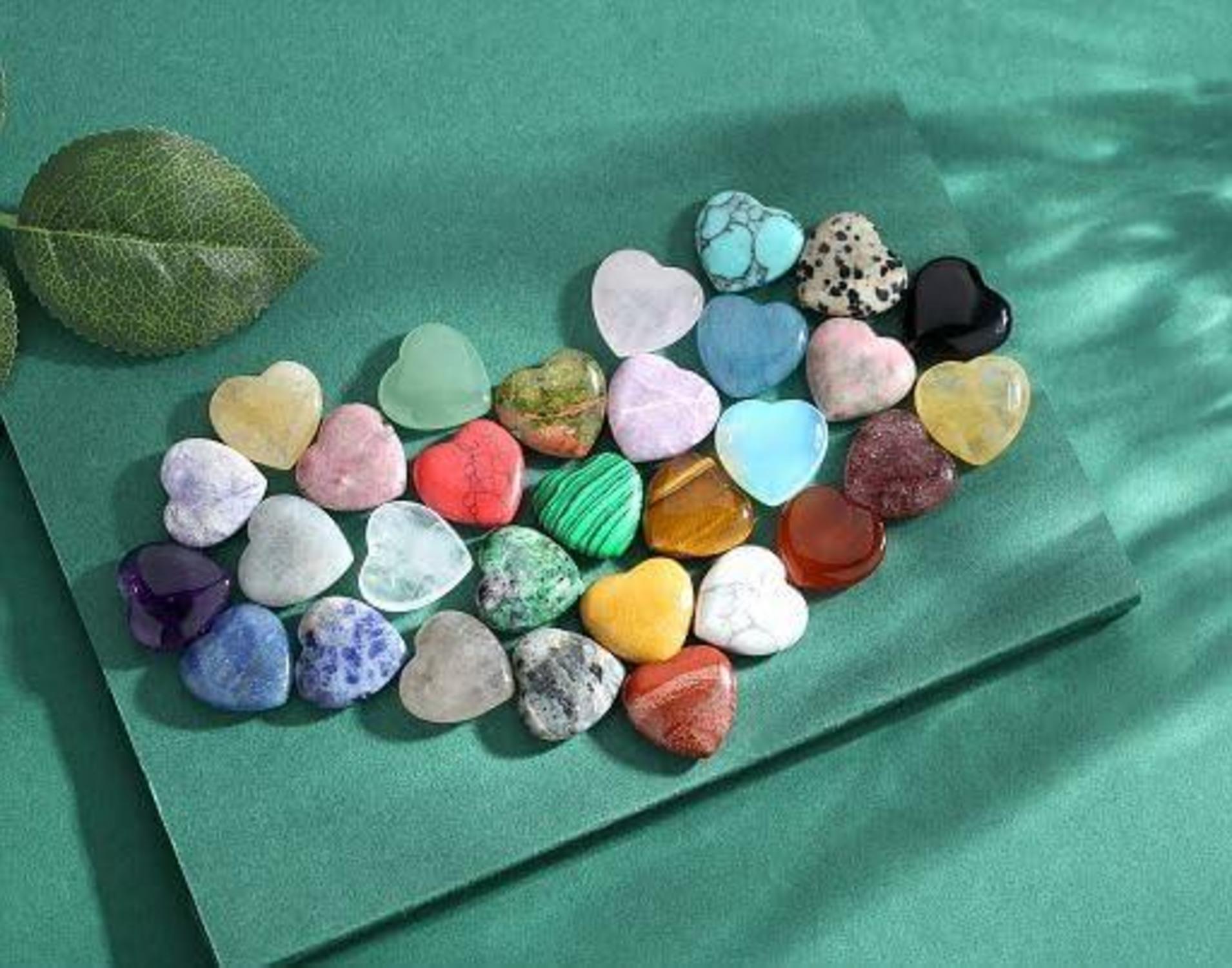 30-teiliges Herz Kristall Heilstein Set Meditation Chakra Geschenk