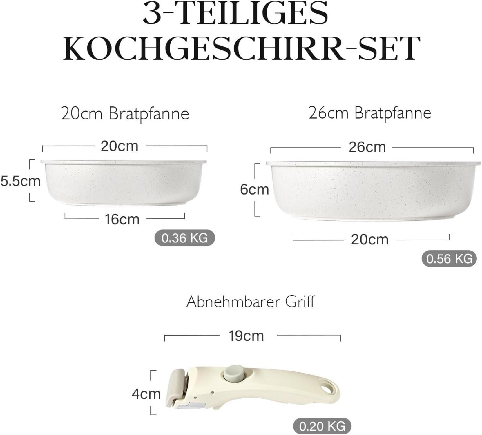 Induktionspfanne Set 20/26 cm Antihaft