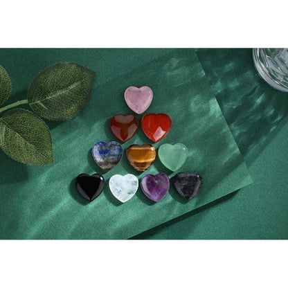 Kristall Herz Edelsteine Set 10 Stück Rosenquarz Amethyst