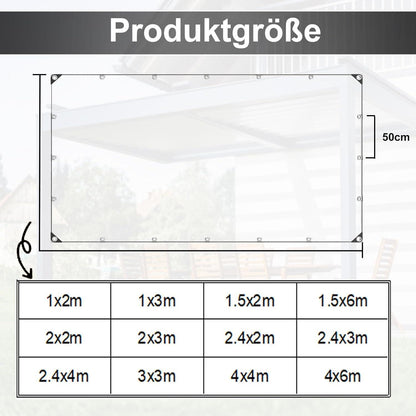 Wasserdichte Abdeckplane Transparent mit Ösen 1.5x2m