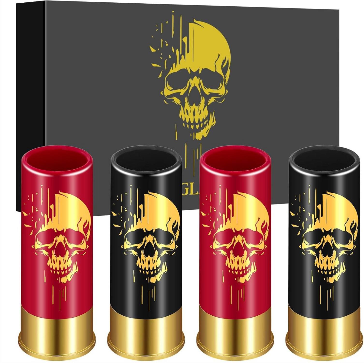Totenkopf Schnapsgläser Kunststoff Geschenkbox Gothic Hochzeit
