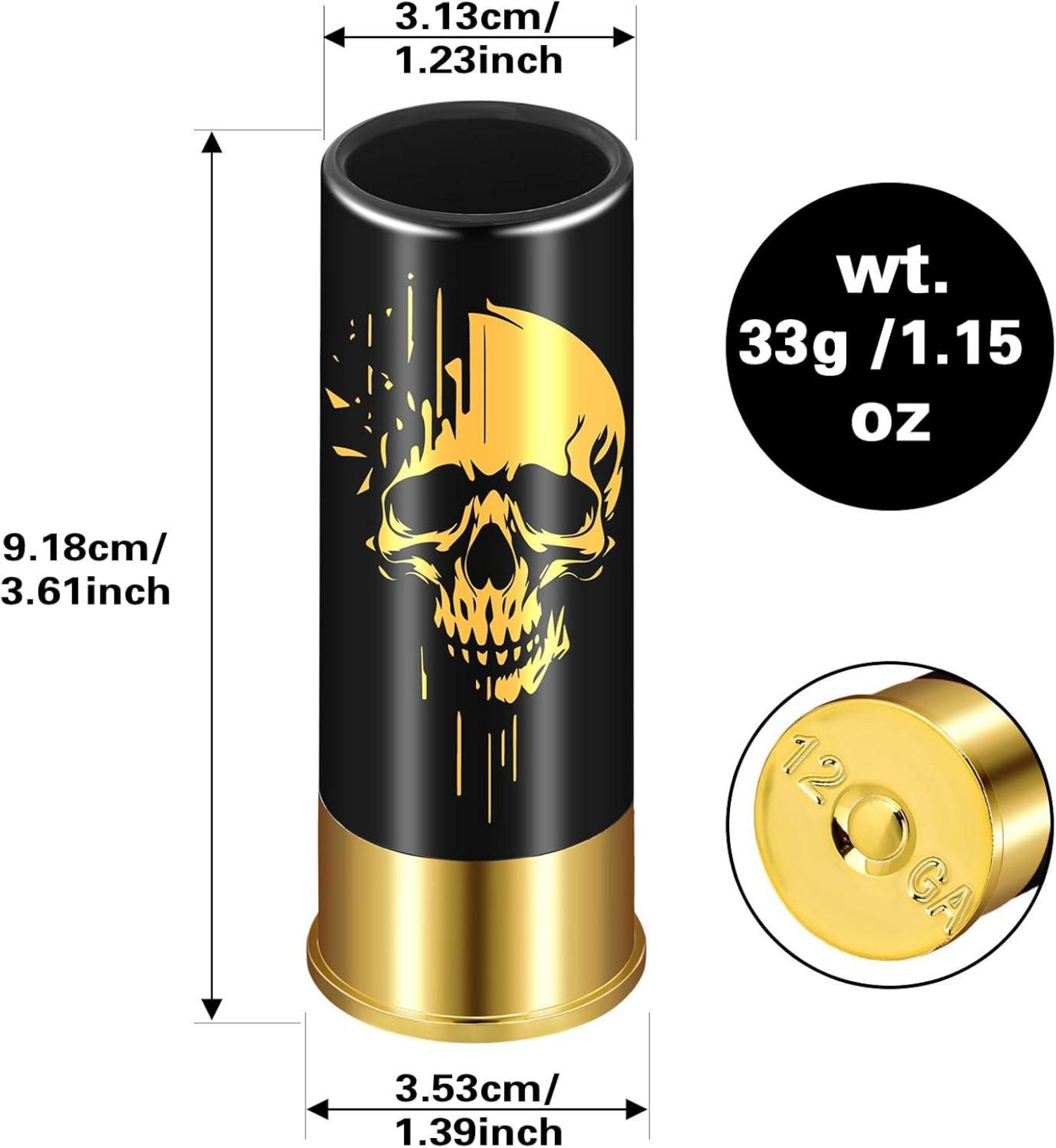 Gothic Totenkopf Schnapsgläser Kunststoff Geschenkset 12 GA Gothic-Party Schwarz