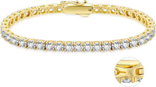Zirkonia Tennisarmband Silber 925 Kristall Armband 4mm Gold