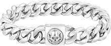 Herren Armband 12mm Löwe Totenkopf Verschluss Gold beschichtet