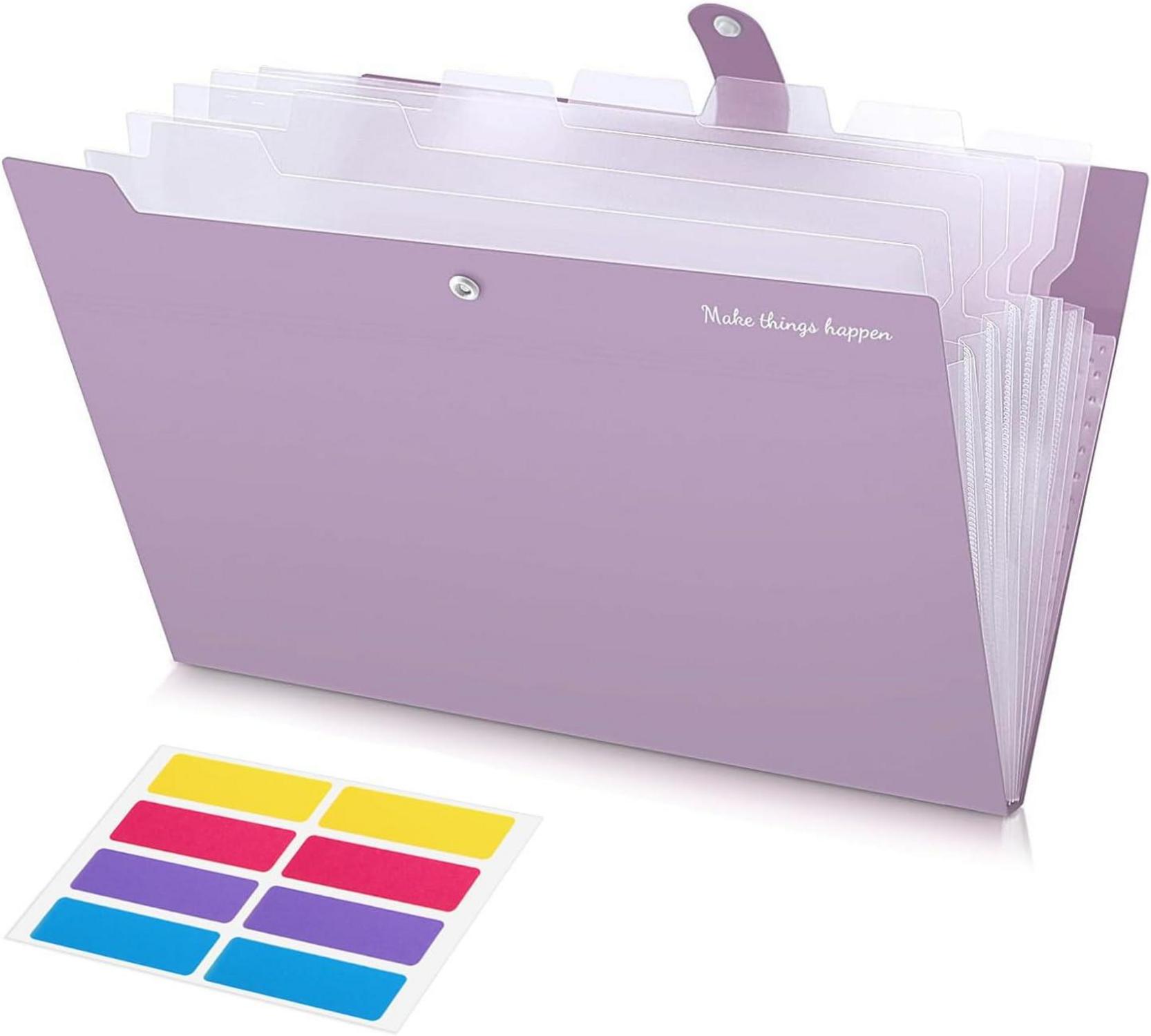 Dokumentenmappe A4 mit Fächern Tasche Organizer Violet 2