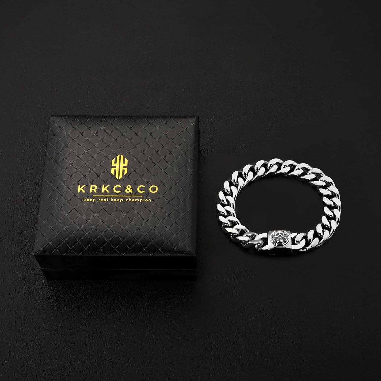 12mm Herren Armband Löwe Totenkopf Verschluss Gold Panzerarmband