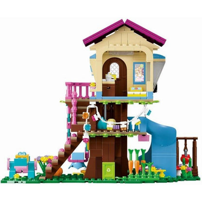 CUBIMANA Baumhaus-Bauspielzeug LED 618 Stück 3-stöckiges