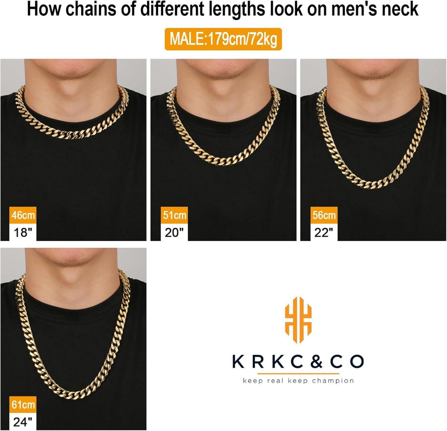 Herren 12mm Gold Panzerkette Löwe Totenkopf Verschluss Cuban Link Chain