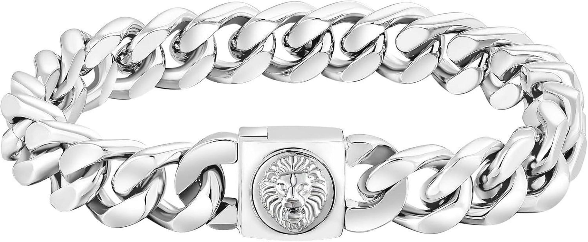 Herren Armband mit Löwe Kopf/Totenkopf Verschluss 12mm