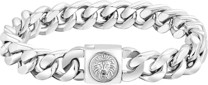 Herren Armband mit Löwe Kopf/Totenkopf Verschluss 12mm