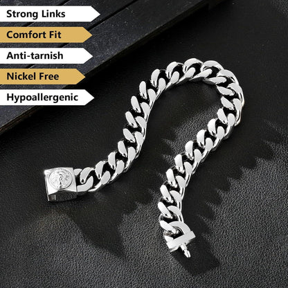 Herren Armband mit Löwe Kopf/Totenkopf Verschluss 12mm