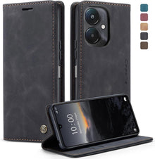 Handyhülle Xiaomi Redmi 13C Premium Lederhülle Schwarz