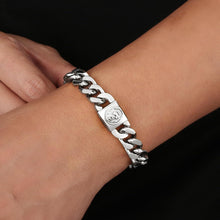 12mm Herren Armband mit Löwe Kopf Verschluss, 18K Gold