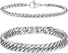 LOCCY Silber Edelstahl Herren Panzerkette Armband 4/6mm