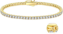 Tennisarmband 925 Silber 3/4mm Weißgold Zirkonia Kristall 19cm