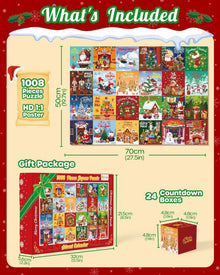 D-FantiX Puzzle Adventskalender Weihnachtspuzzle für Kinder