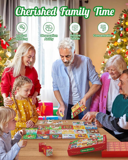 Adventskalender Puzzle Weihnachtsszenen Kunst 1008 Teile Weihnachtsdekoration
