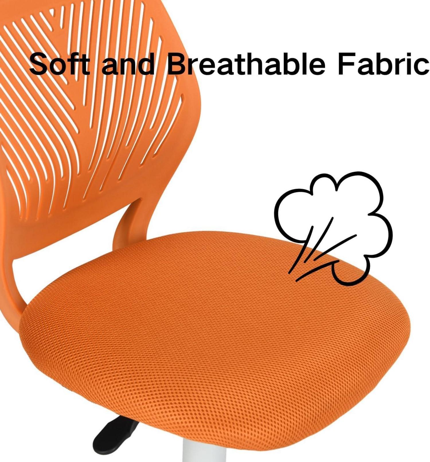 Ergonomischer Bürostuhl Schreibtischstuhl Orange Stoffsitz Homy Casa