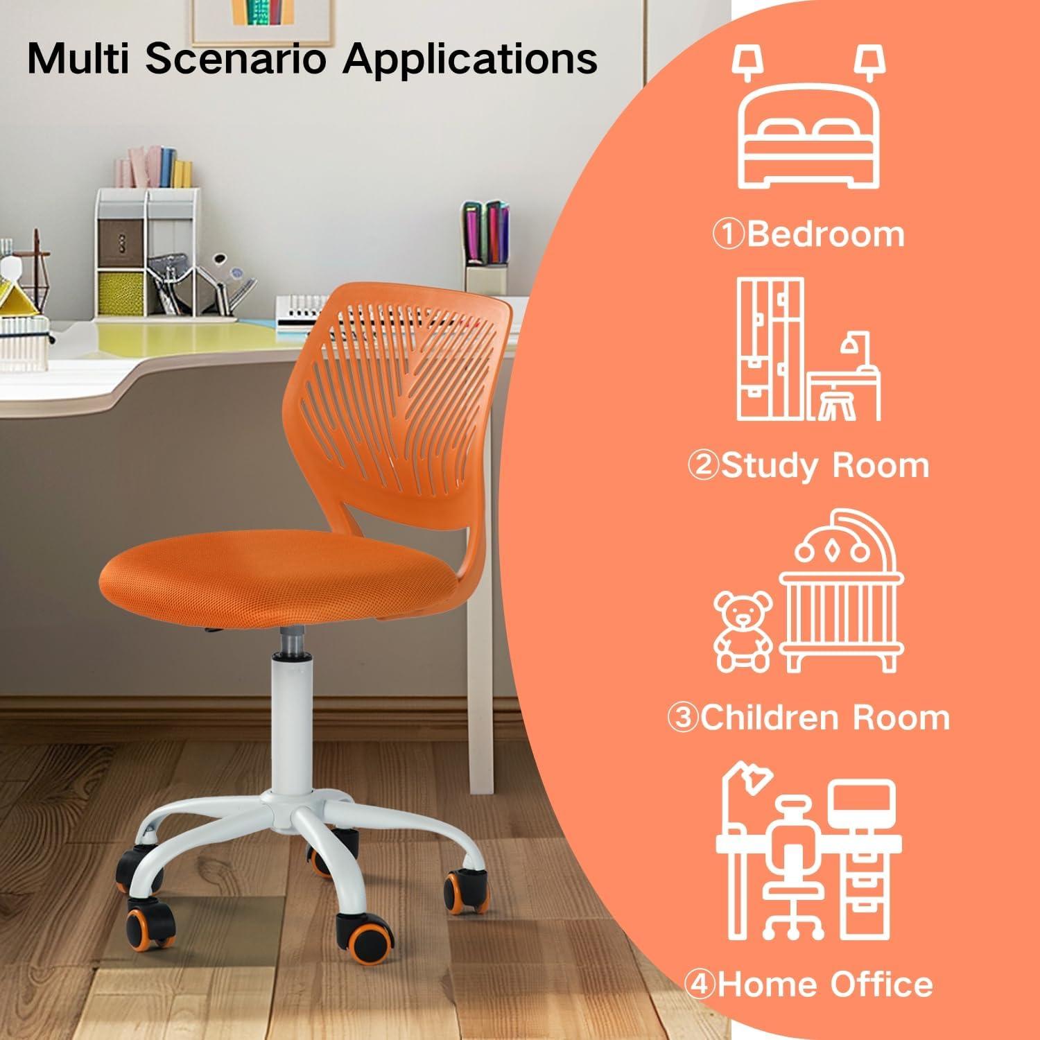 Homy Casa Schreibtischstuhl Stoffsitz ergonomisch Orange