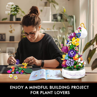 Blumen Spieluhr Bausatz mit LED Licht - 571 Teile_rotierende