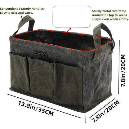 Werkzeugtasche aus gewachster Leinwand, Armeegrün