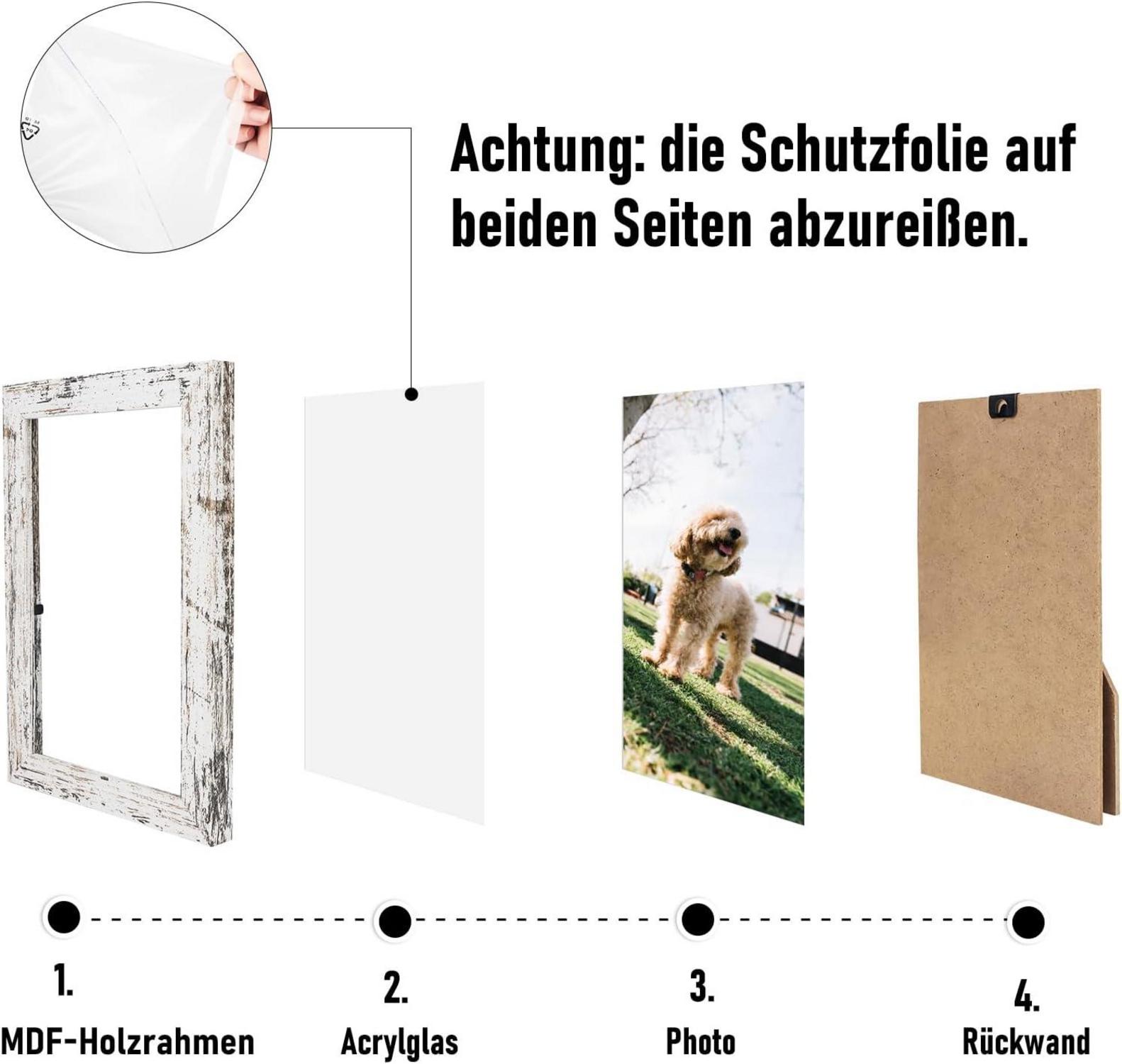 Kollyseek 20er Set Bilderrahmen 10x15 cm Weiß Acrylglas Portraitrahmen
