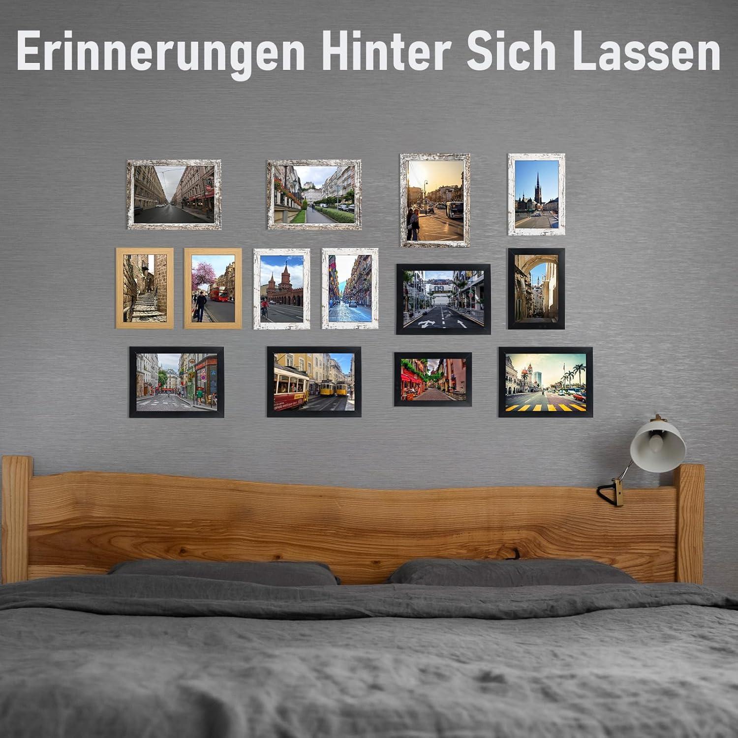 20er Set Bilderrahmen 10 x 15 cm MDF Acrylglas Weiß Portraitrahmen