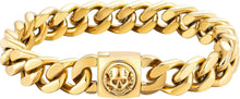 Goldbeschichtetes Herren Armband mit Löwenkopf und