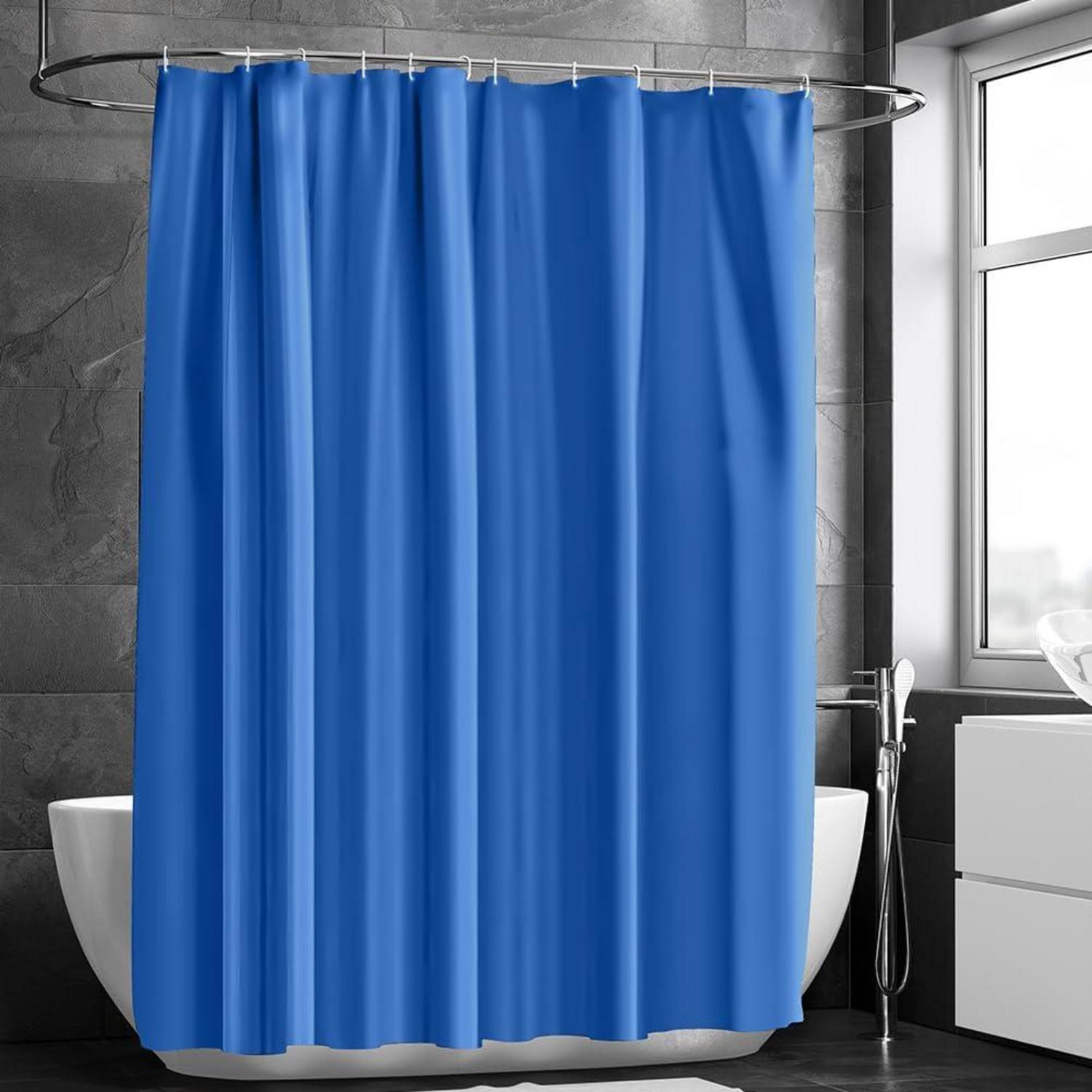 URAQT Duschvorhang Anti-schimmel Wasserdicht PEVA 180x180 cm Navy Blau