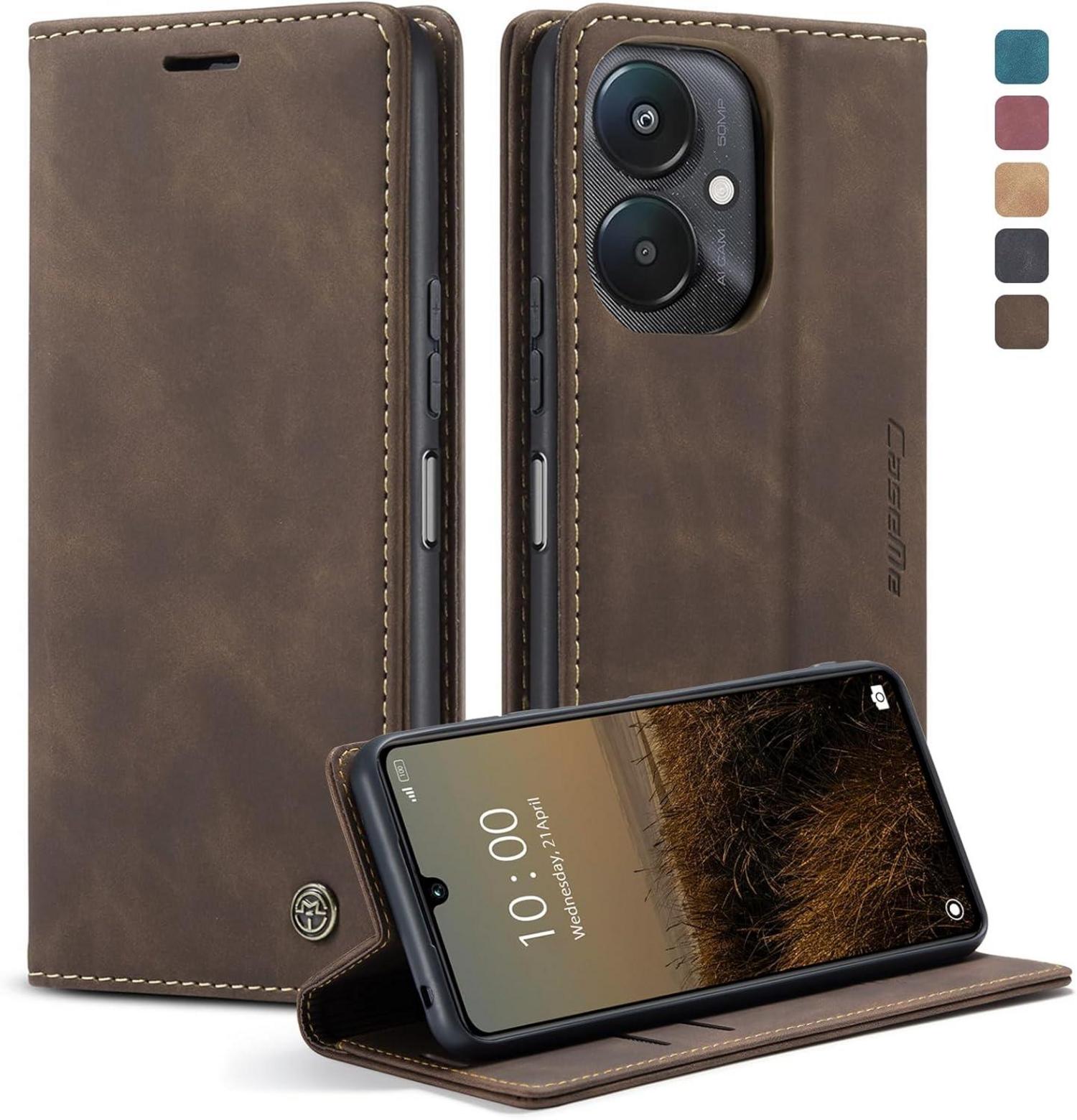 Handyhülle Xiaomi Redmi 13C Lederhülle Klappbar Flip Case Magnet