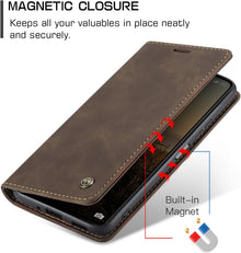 Handyhülle Xiaomi Redmi 13C Premium Lederhülle Kaffee