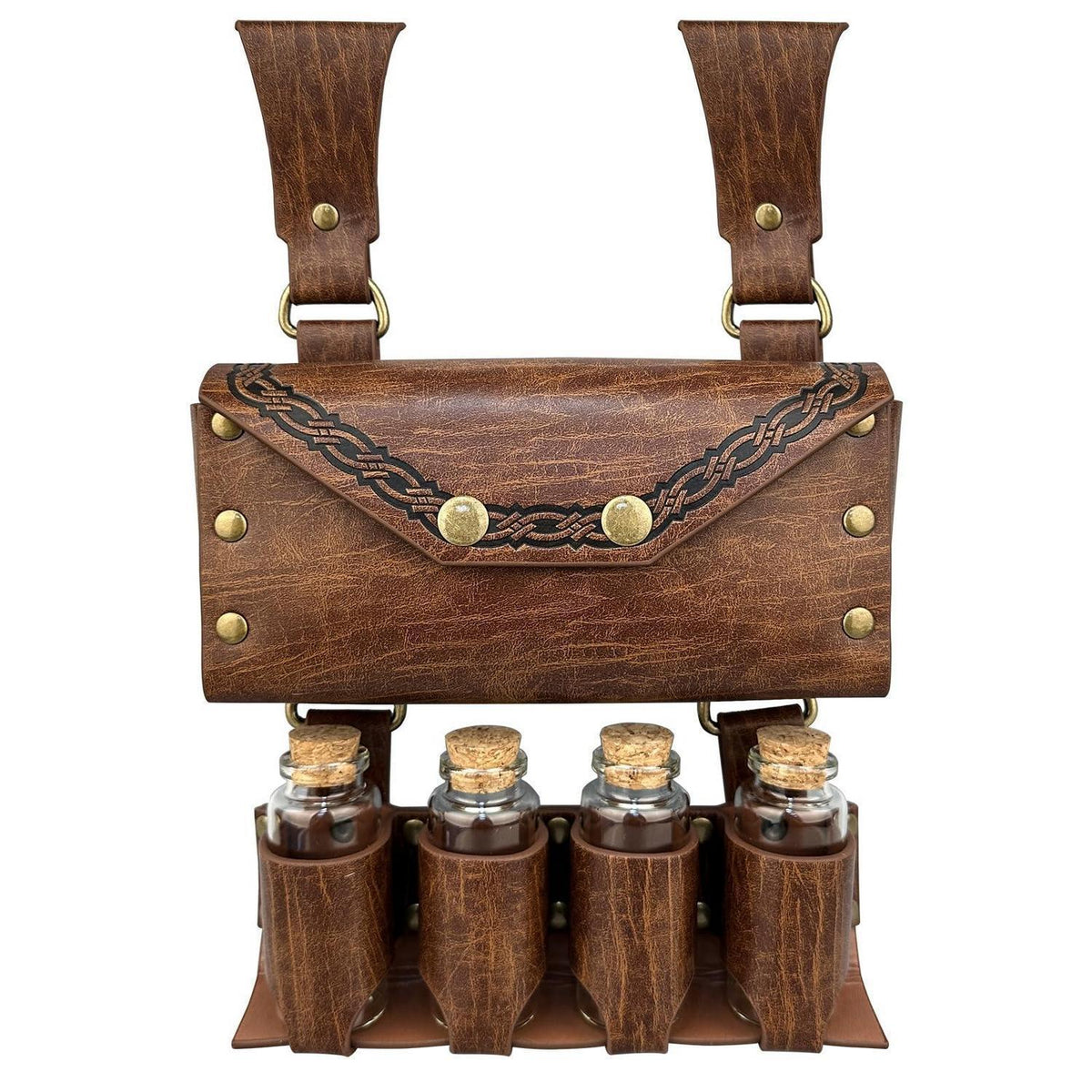 Mittelalterliche Alchemie Gürteltasche mit Zaubertrank Fläschchen