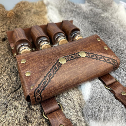 Mittelalterliche Alchemie Gürteltasche mit Zaubertrank Fläschchen