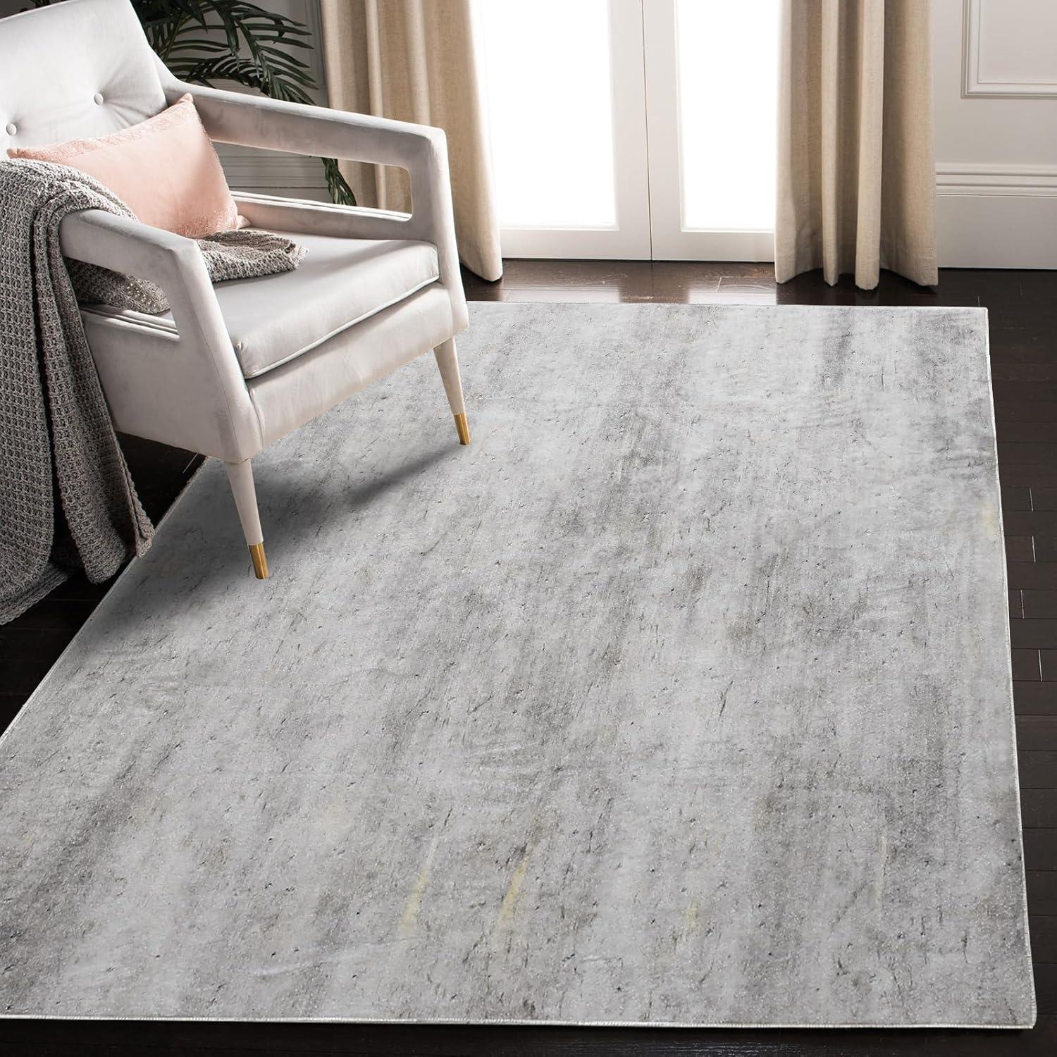 Modernes Abstrakt-Teppich Set in Grau/Weiß 80x120cm