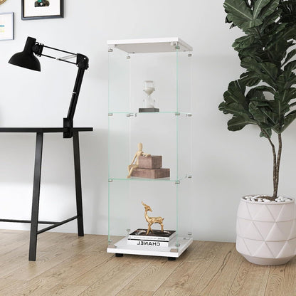 Moderne Glasvitrine mit 3 Böden für Sammlerstücke & Dekoration