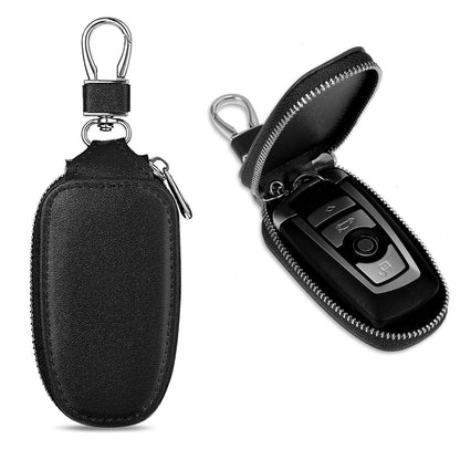 Autoschlüssel Tasche in Lederoptik mit Reißverschluss Schwarz