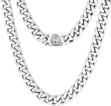 Herren Panzerkette mit Löwe Verschluss, 18K Gold plattiert Cuban Link