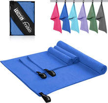 Mikrofaser Strandtuch Set - Großes Badetuch + 2 Kleine Handtücher