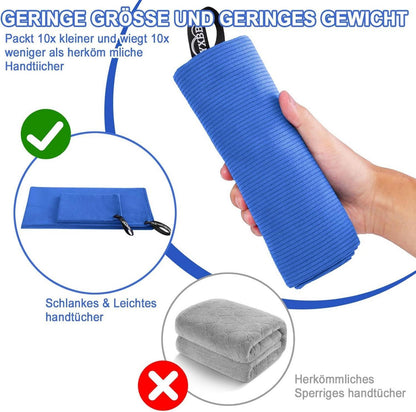 Großes Mikrofaser Strandtuch Set, Badetuch Blau, 3er Pack