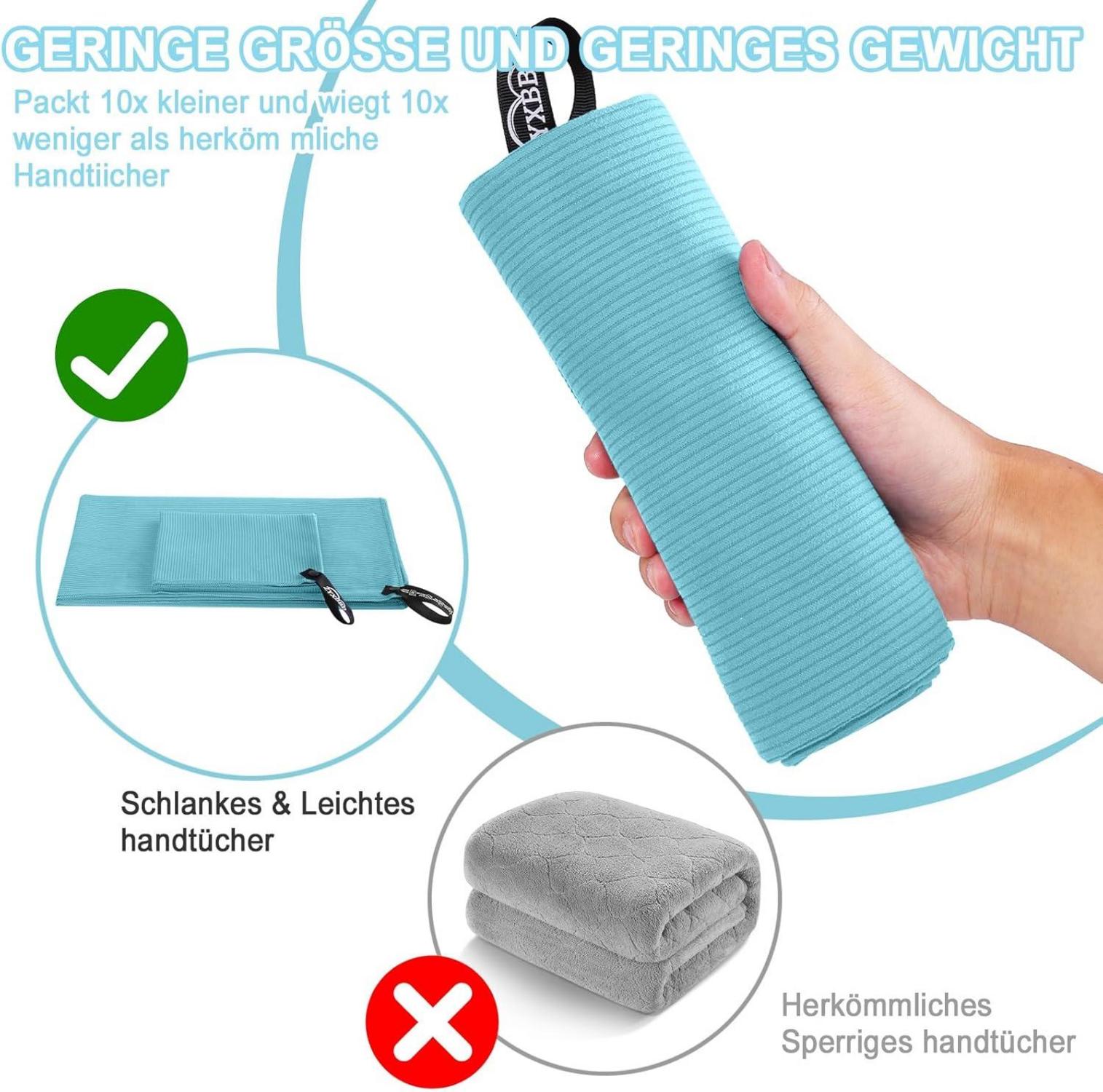 Mikrofaser Handtuch Set Schnelltrocknend 3er Pack