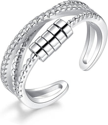 Silber Angst Stressring 925 Sterlingsilber Fidget Ring