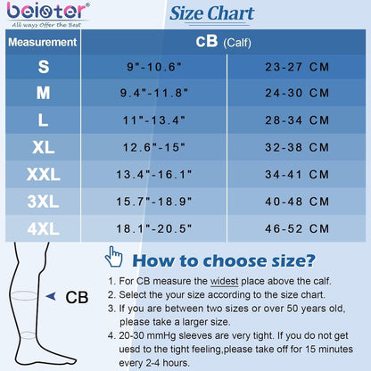 Medizinische Kompressionsstrümpfe Klasse 2 | 20-30 mmHg | Beige 3XL