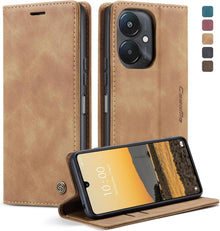 Handyhülle Xiaomi Redmi 13C Premium Lederhülle Braun