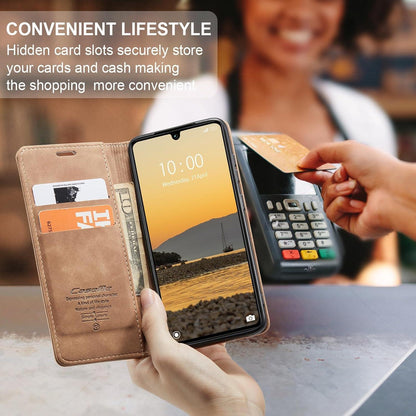 KZB Xiaomi Redmi 13C Handyhülle Braun Leder Flip Case Standfunktion