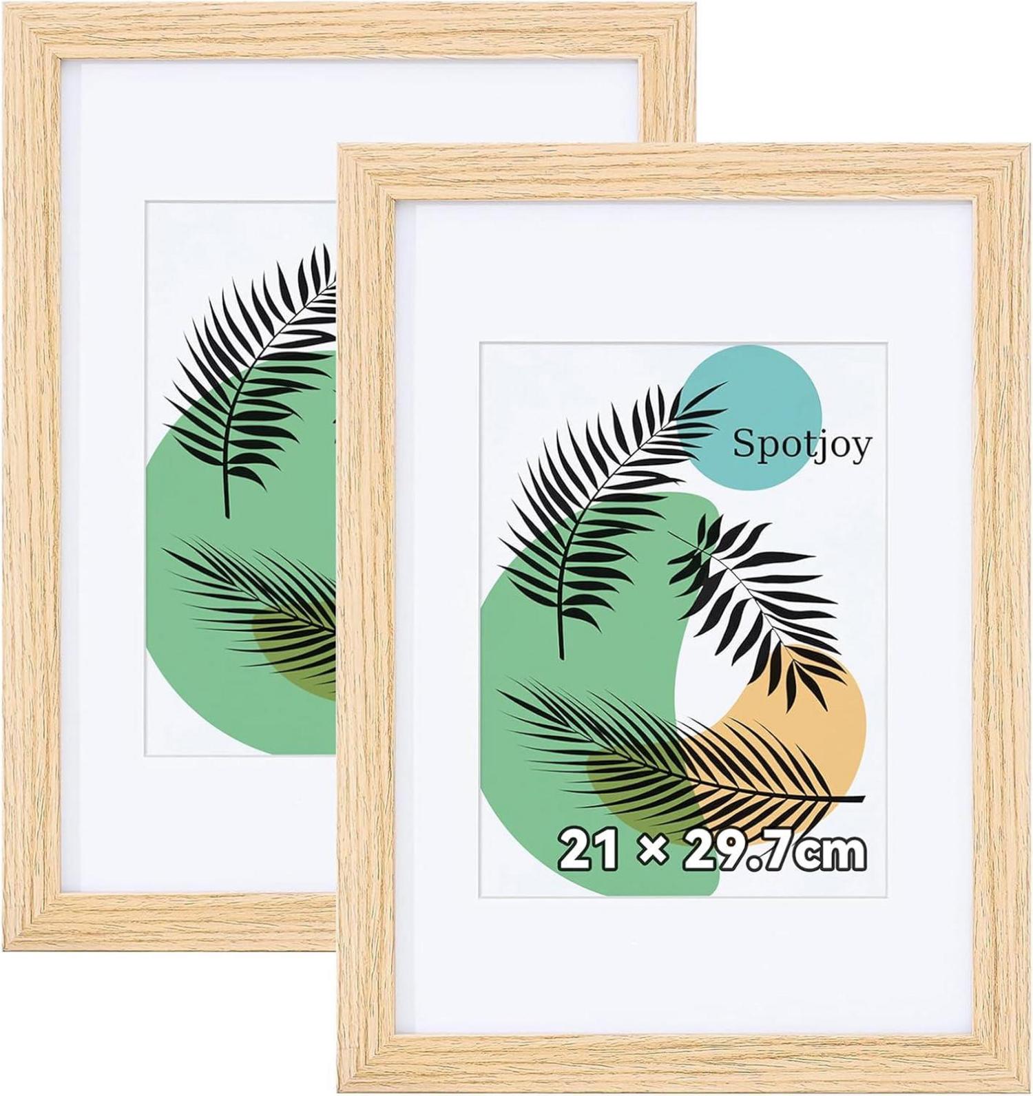 Bilderrahmen DIN A4 21x29.7 cm 2er Set Fotorahmen Holzrahmen Acrylglas