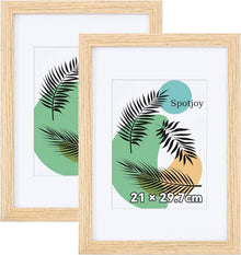 Bilderrahmen DIN A4 21x29.7 cm 2er Set Fotorahmen Holzrahmen Acrylglas