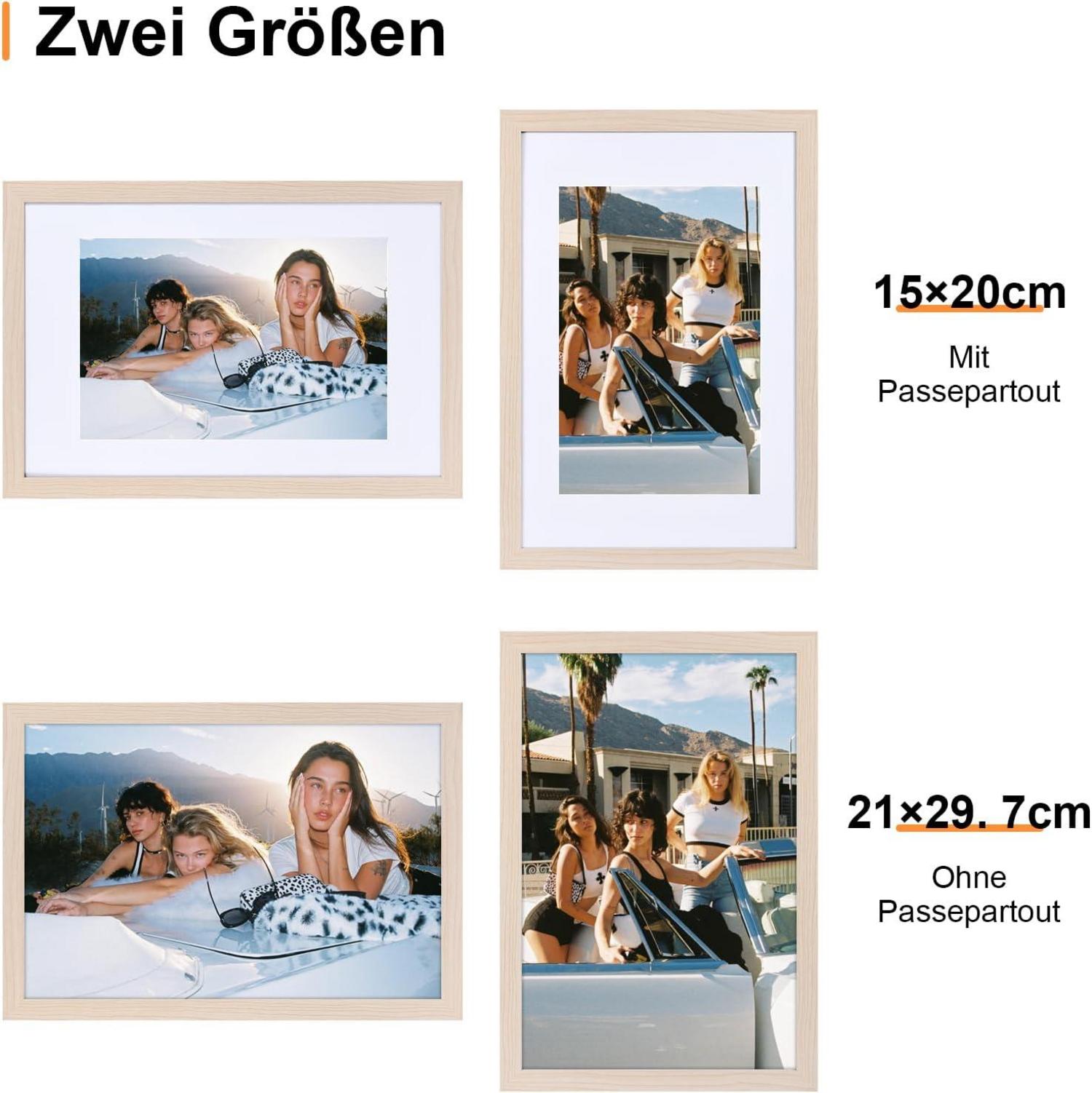 Bilderrahmen DIN A4 2er Set Posterrahmen mit Passepartout