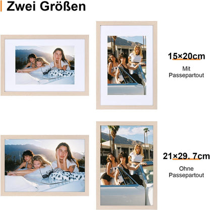 Bilderrahmen DIN A4 2er Set Posterrahmen mit Passepartout